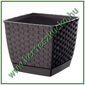 Virágkaspó rattan hatású BARNA 165 mm - PROSPERPLAST DRLK165