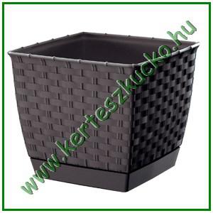 Virágkaspó rattan hatású BARNA 250 mm - PROSPERPLAST DRLK250