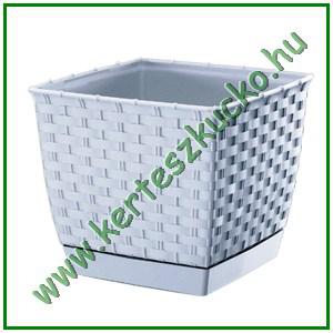 Virágkaspó rattan hatású FEHÉR 220 mm - PROSPERPLAST DRLK220