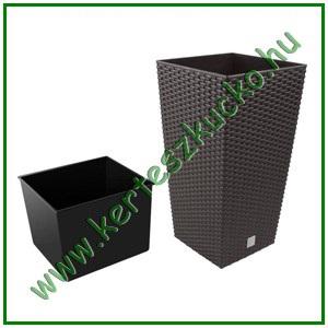 Virágváza rattan hatású 325 mm BARNA - PROSPERPLAST DRTS325