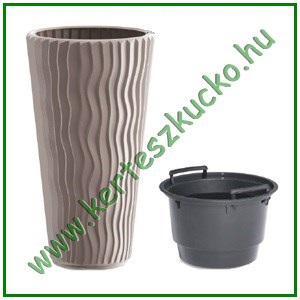 Virágváza SLIM betéttel 30 cm MOKKA - PROSPERPLAST DPSP300