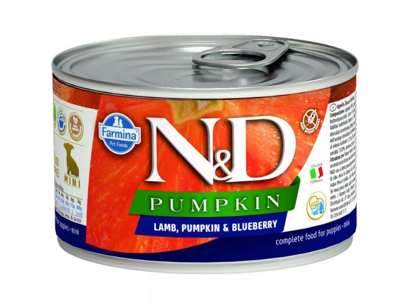 N&D Dog Pumpkin konzerv bárány&áfonya sütőtökkel Puppy mini 140gr