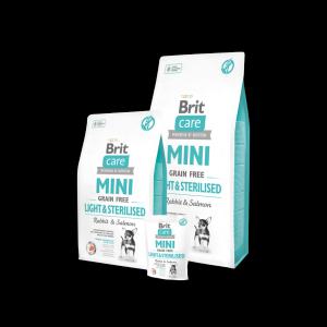 BRIT CARE MINI GRAIN FREE LIGHT&STERILISED; RABBIT & SALMON  2kg