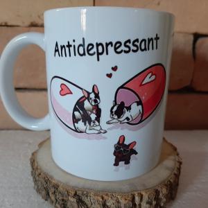Francia Bulldog bögre-Antidepresszant