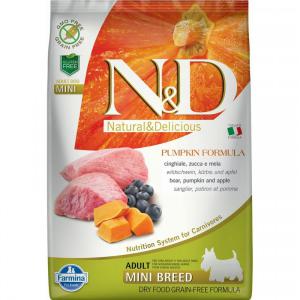 N&D Dog Grain Free vaddisznó&alma; sütőtökkel adult mini 7kg