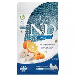 N&D Dog Ocean tőkehal, sütőtök&narancs; adult mini 800g