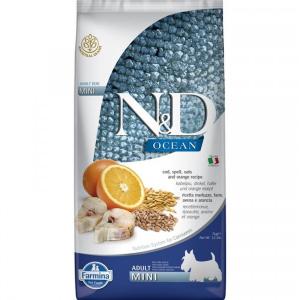 N&D Dog Ocean tőkehal, tönköly, zab&narancs; adult mini 7kg