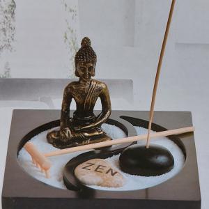 Zen yin yang fekete kert, füstölő tartóval