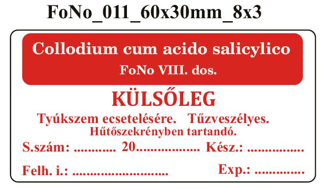 FoNo 011 Colloidum cum acido salicylico 60x30mm (24db/ ív)