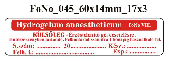 FoNo 045 Hydrogelum anaestheticum 60x14mm (51db/ ív)