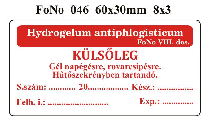 FoNo 046 Hydrogelum antiphlogisticum 60x30mm (24db/ ív)