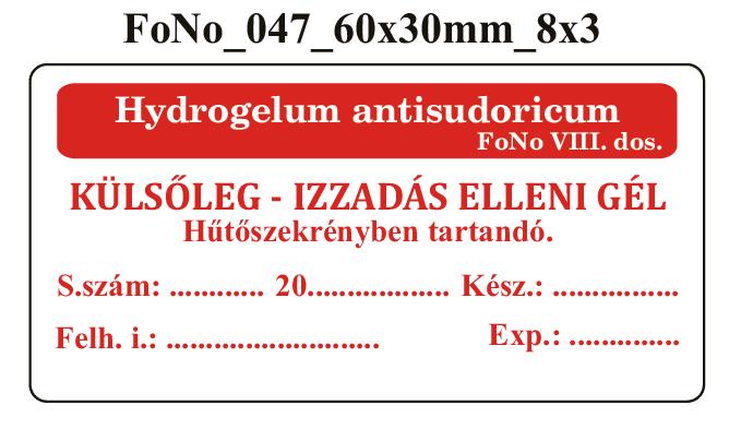 FoNo 047 Hydrogelum antisudoricum 60x30mm (24db/ ív)