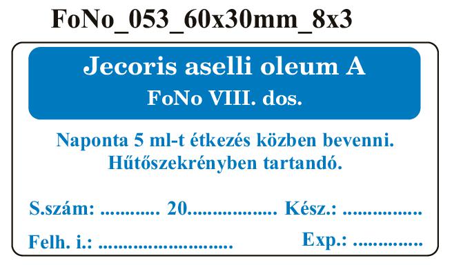 FoNo 053 Jecoris aselli oleum A 60x30mm (24db/ ív)