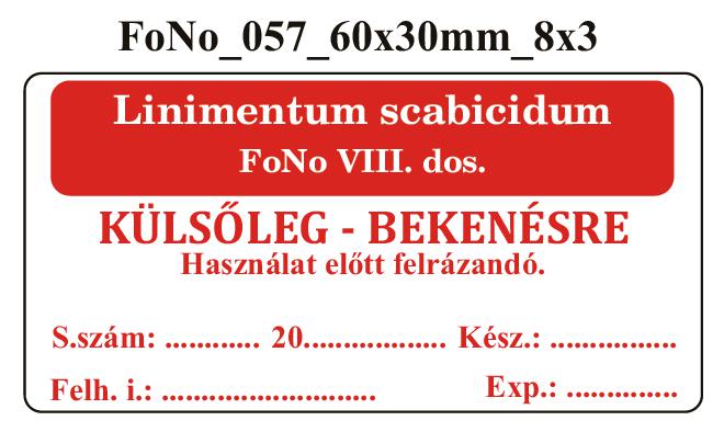 FoNo 057 Linimentum scabicidum 60x30mm (24db/ ív)