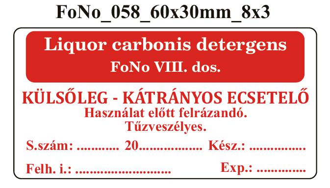 FoNo 058 Liquor carbonis detergens 60x30mm (24db/ ív)