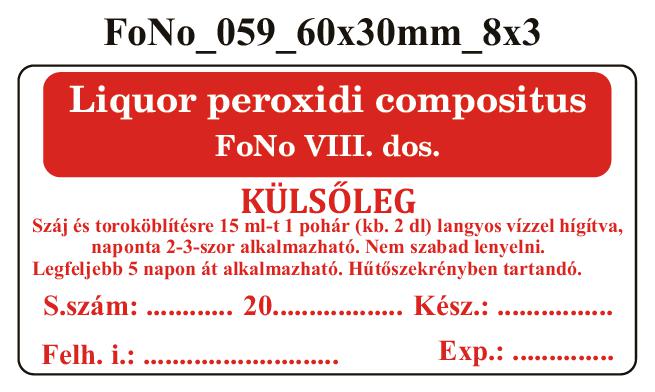 FoNo 059 Liquor peroxidi compositus 60x30mm (24db/ ív)