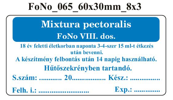 FoNo 065 Mixtura pectoralis 60x30mm (24db/ ív)