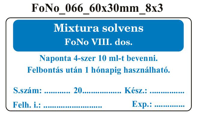 FoNo 066 Mixtura solvens 60x30mm (24db/ ív)
