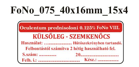 FoNo 075 Oculentum prednisoloni 0,125% 40x16mm (60db/ ív)