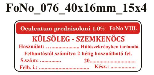 FoNo 076 Oculentum prednisoloni 1,0% 40x16mm (60db/ ív)