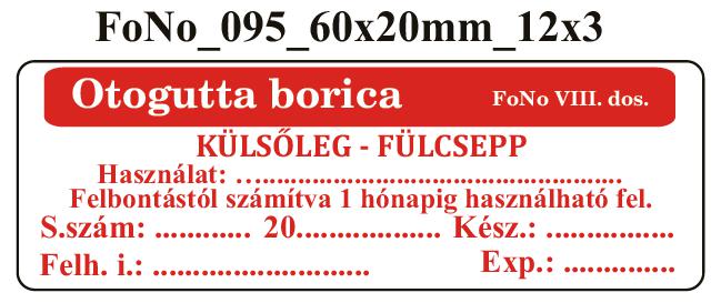 FoNo 095 Otogutta borica 60x20mm (36db/ ív)
