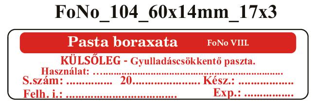 FoNo 104 Pasta boraxata 60x14mm (51db/ ív)