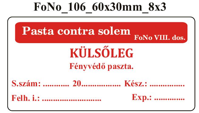 FoNo 106 Pasta contra solem 60x30mm (24db/ ív)