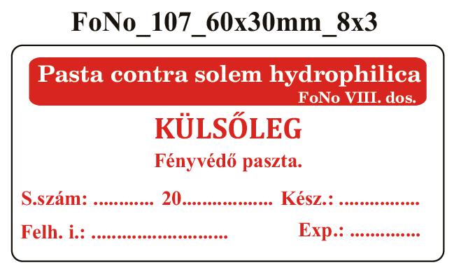 FoNo 107 Pasta contra solem hydrophilica 60x30mm (24db/ ív)