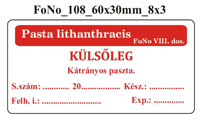 FoNo 108 Pasta lithanthracis 60x30mm (24db/ ív)