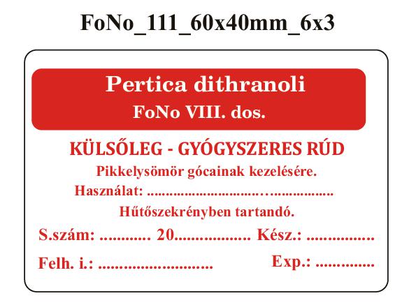 FoNo 111 Pertica dithranoli 60x40mm (18db/ ív)