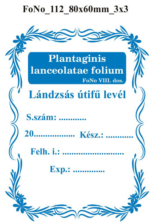 FoNo 112 Plantaginis lanceolatae folium 80x60mm (9db/ ív)