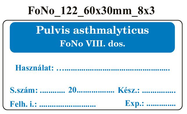 FoNo 122 Pulvis asthmalyticus 60x30mm (24db/ ív)