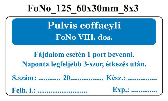 FoNo 125 Pulvis coffacyli 100mg 60x30mm (24db/ ív)