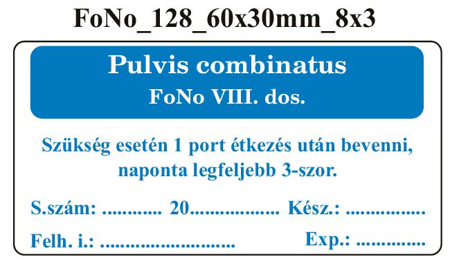 FoNo 128 Pulvis combinatus 60x30mm (24db/ ív)