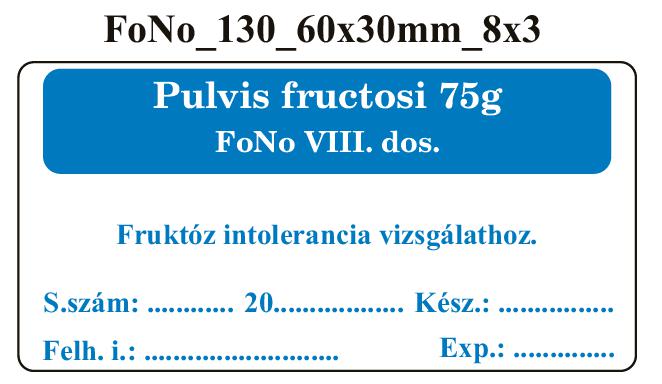 FoNo 130 Pulvis fructosi 75g 60x30mm (24db/ ív)