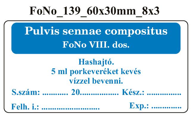 FoNo 139 Pulvis sennae compositus 60x30mm (24db/ ív)