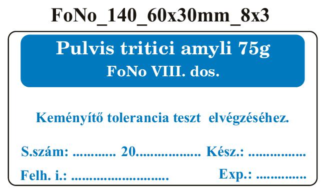 FoNo 140 Pulvis tritici amyli 75g 60x30mm (24db/ ív)