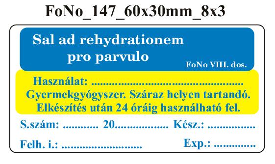 FoNo 147 Sal ad rehydrationem pro parvulo 60x30mm (24db/ ív)