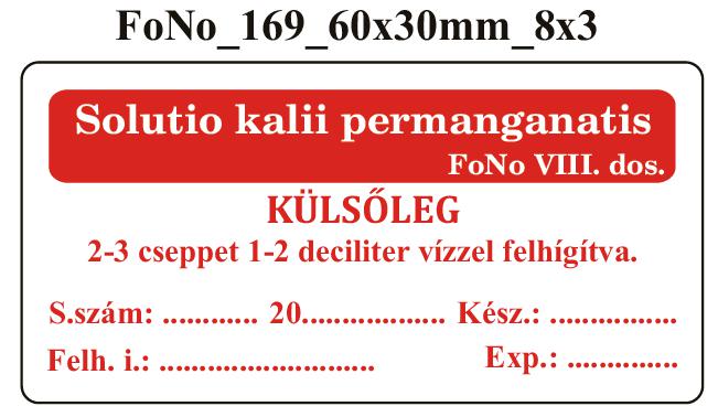 FoNo 169 Solutio kalii permanganatis 60x30mm (24db/ ív)