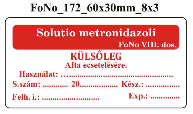 FoNo 172 Solutio metronidazoli 60x30mm (24db/ ív)