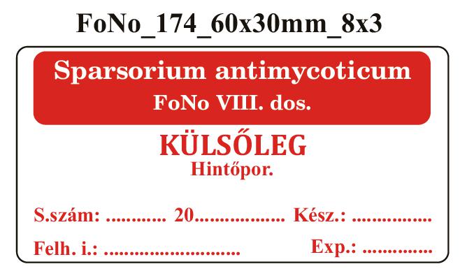 FoNo 174 Sparsorium antimycoticum 60x30mm (24db/ ív)