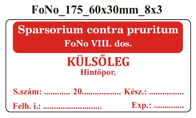 FoNo 175 Sparsorium contra pruritum 60x30mm (24db/ ív)