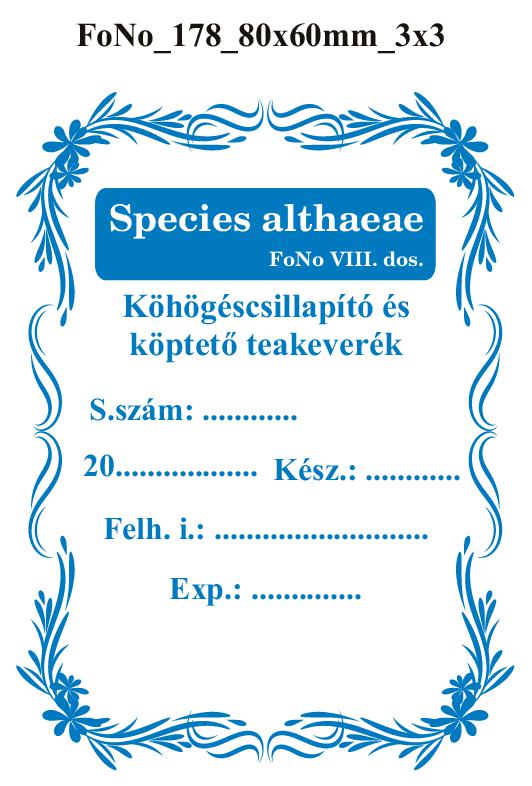 FoNo 178 Species althaeae 80x60mm (9db/ ív)