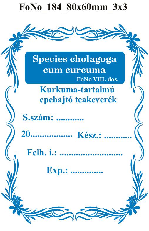 FoNo 184 Species cholagoga cum curcuma 80x60mm (9db/ ív)