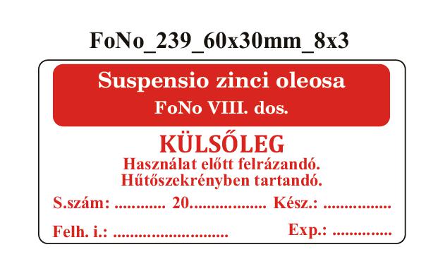 FoNo 239 Suspensio zinci oleosa 60x30mm (24db/ ív)