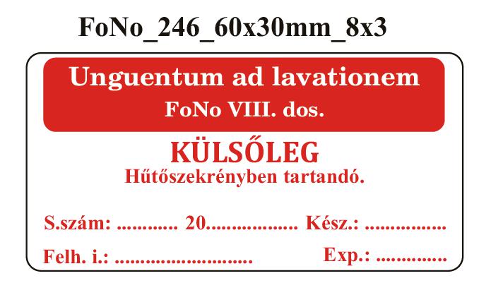 FoNo 246 Unguentum ad lavationem 60x30mm (24db/ ív)