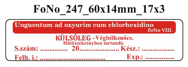 FoNo 247 Unguentum ad oxyurim cum chlorhexidino 60x14mm (51db/ ív)