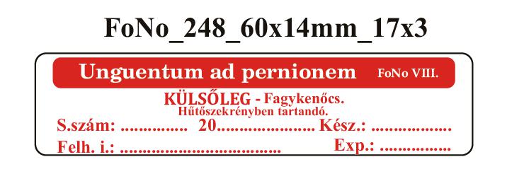 FoNo 248 Unguentum ad pernionem 60x14mm (51db/ ív)