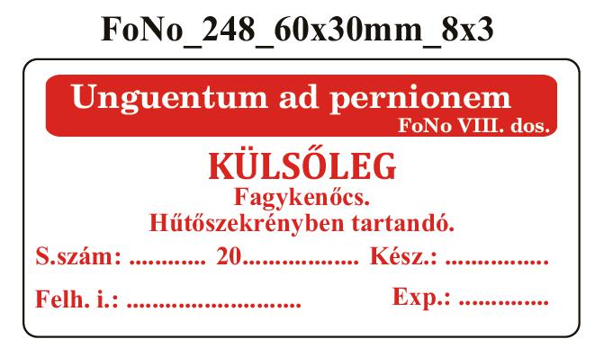 FoNo 248 Unguentum ad pernionem 60x30mm (24db/ ív)