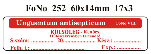 FoNo 252 Unguentum antisepticum 60x14mm (51db/ ív)